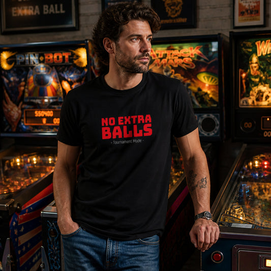 No Extra Balls - Tournament Mode Pinball Graphic T-Shirt