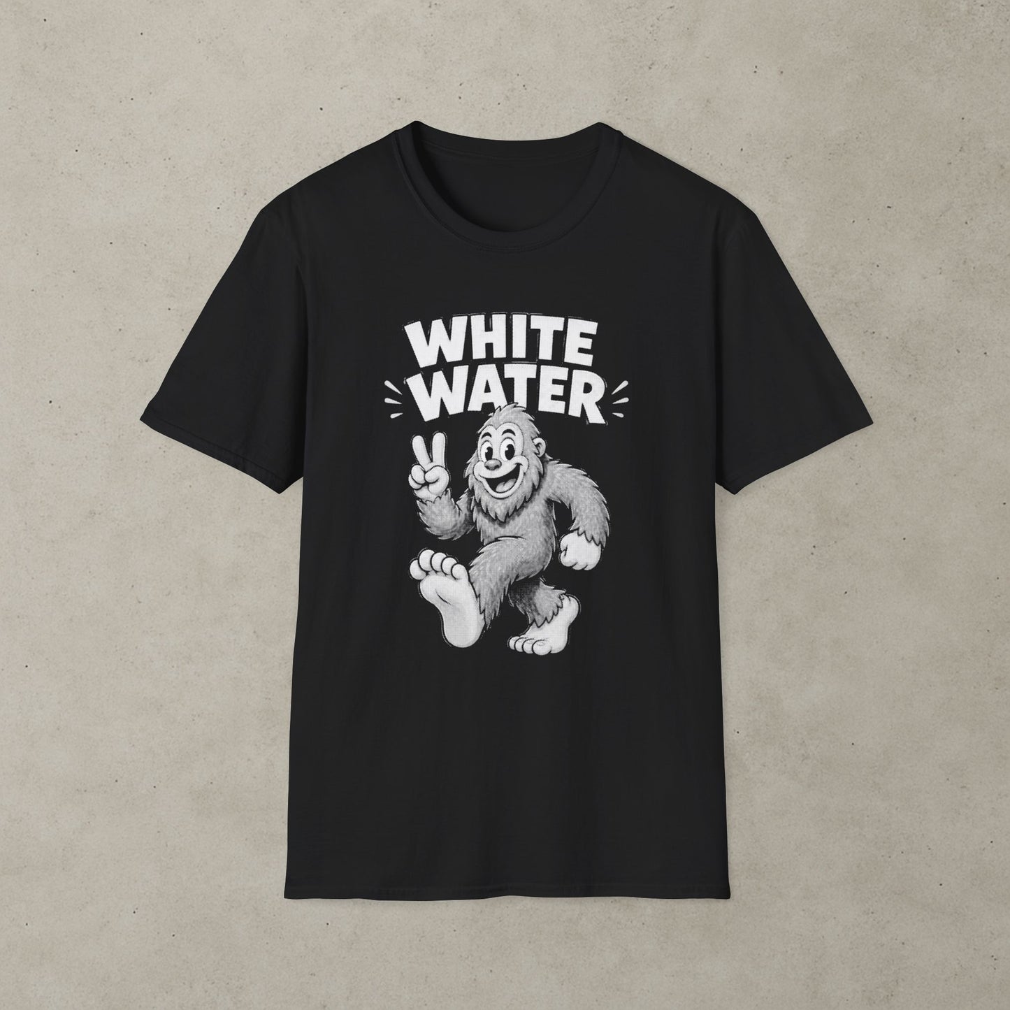 Bigfoot White Water T-Shirt, Retro Adventure Graphic Tee