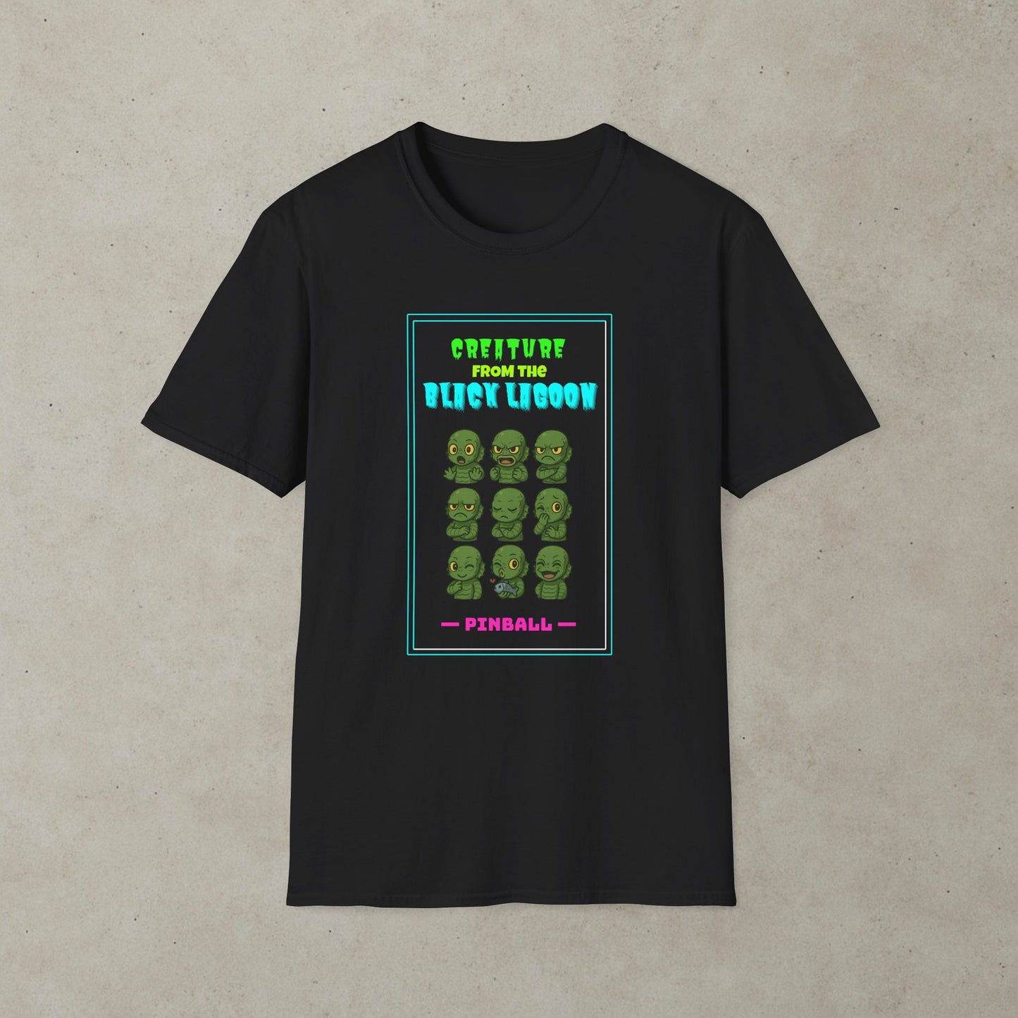 Chibi Creature from the Black Lagoon Pinball Graphic T-Shirt