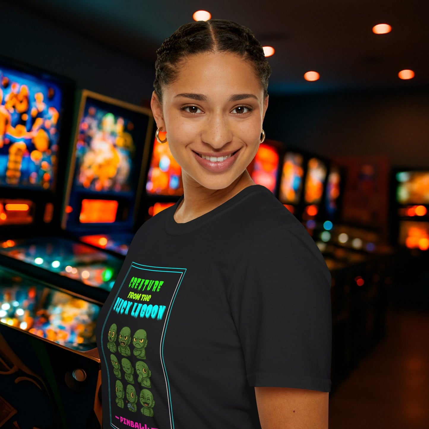 Chibi Creature from the Black Lagoon Pinball Graphic T-Shirt