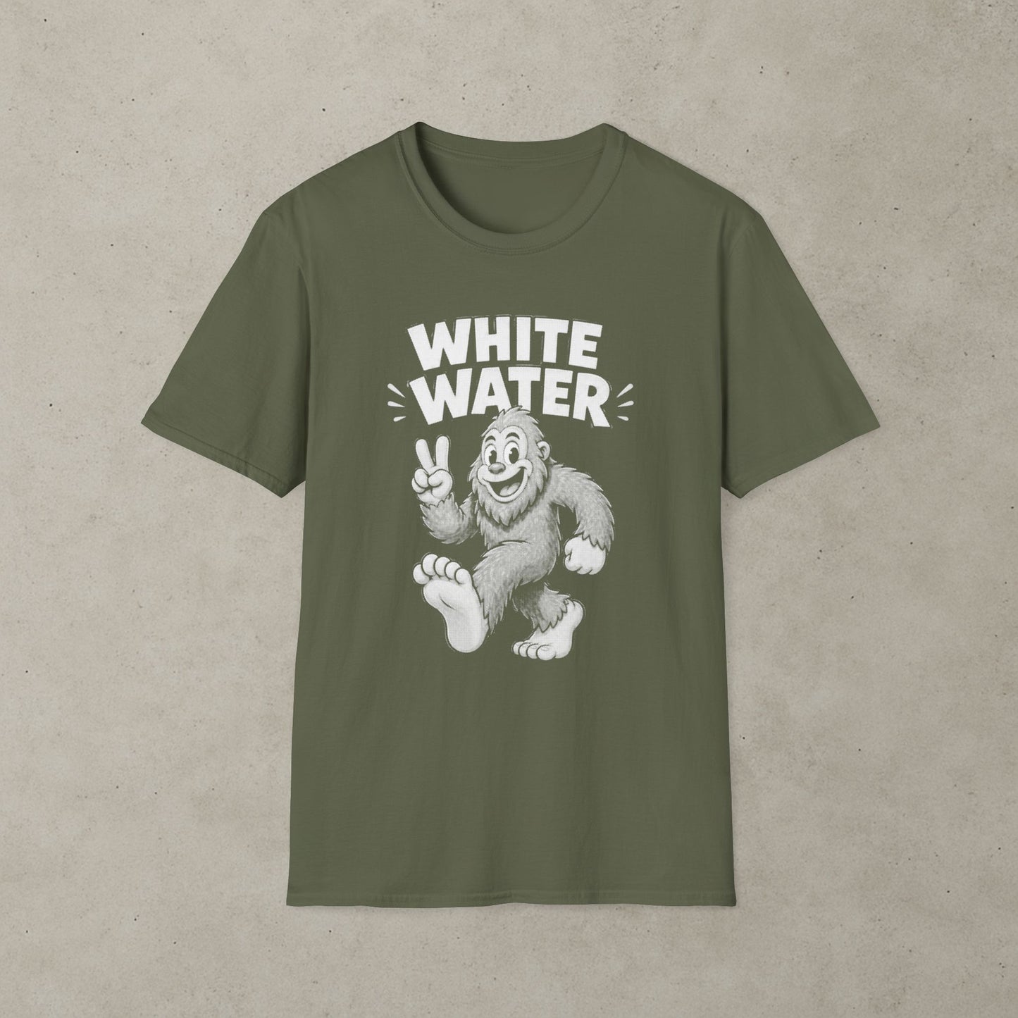 Bigfoot White Water T-Shirt, Retro Adventure Graphic Tee