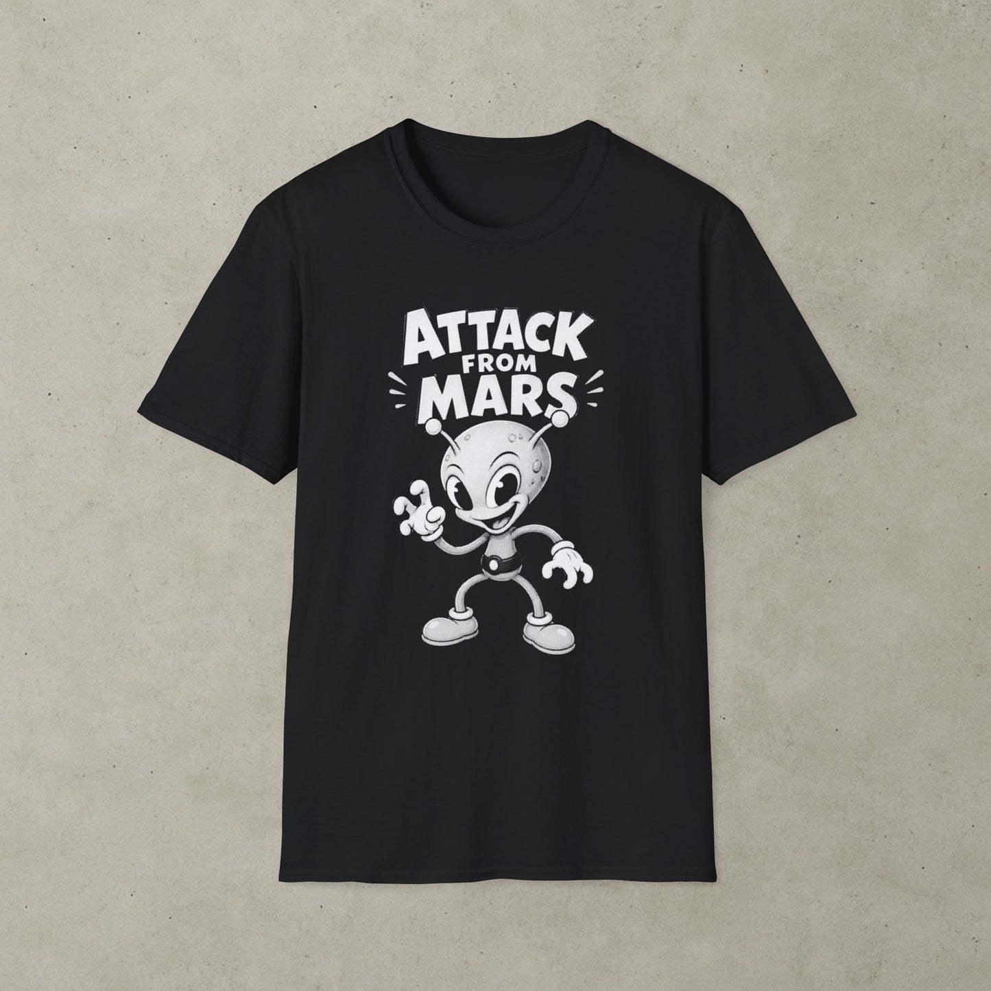 Attack From Mars T-Shirt, Retro Sci-Fi Alien Graphic Tee