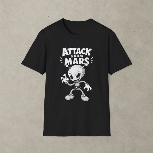 Attack From Mars T-Shirt, Retro Sci-Fi Alien Graphic Tee