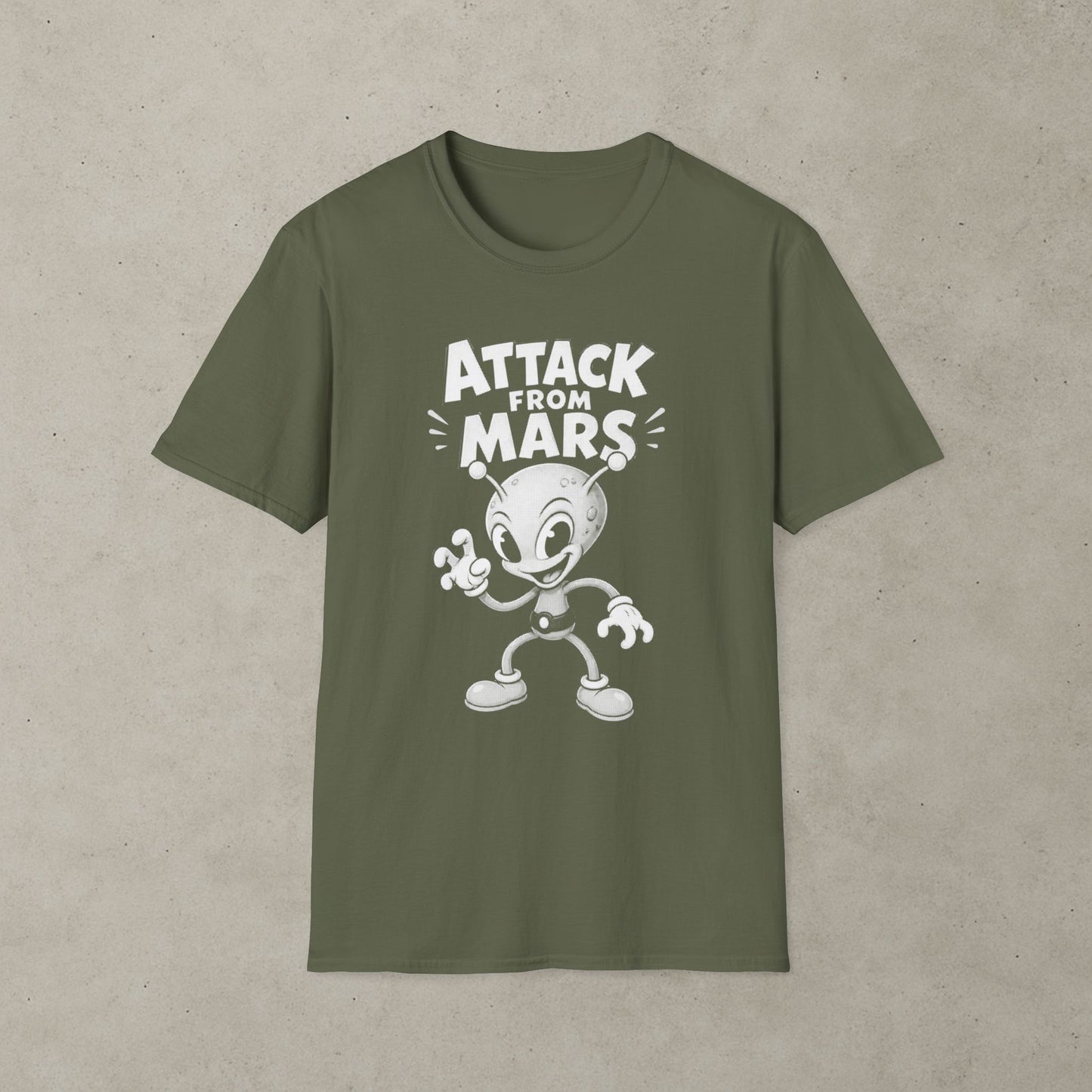 Attack From Mars T-Shirt, Retro Sci-Fi Alien Graphic Tee