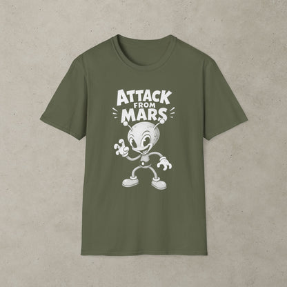 Attack From Mars T-Shirt, Retro Sci-Fi Alien Graphic Tee