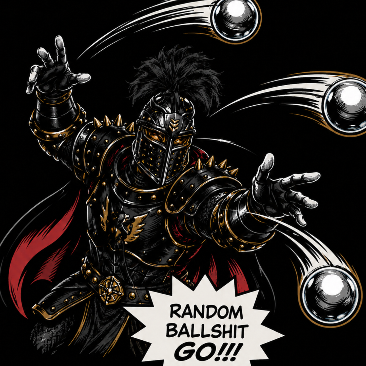 Random Ballshit Go Black Knight Pinball T-Shirt
