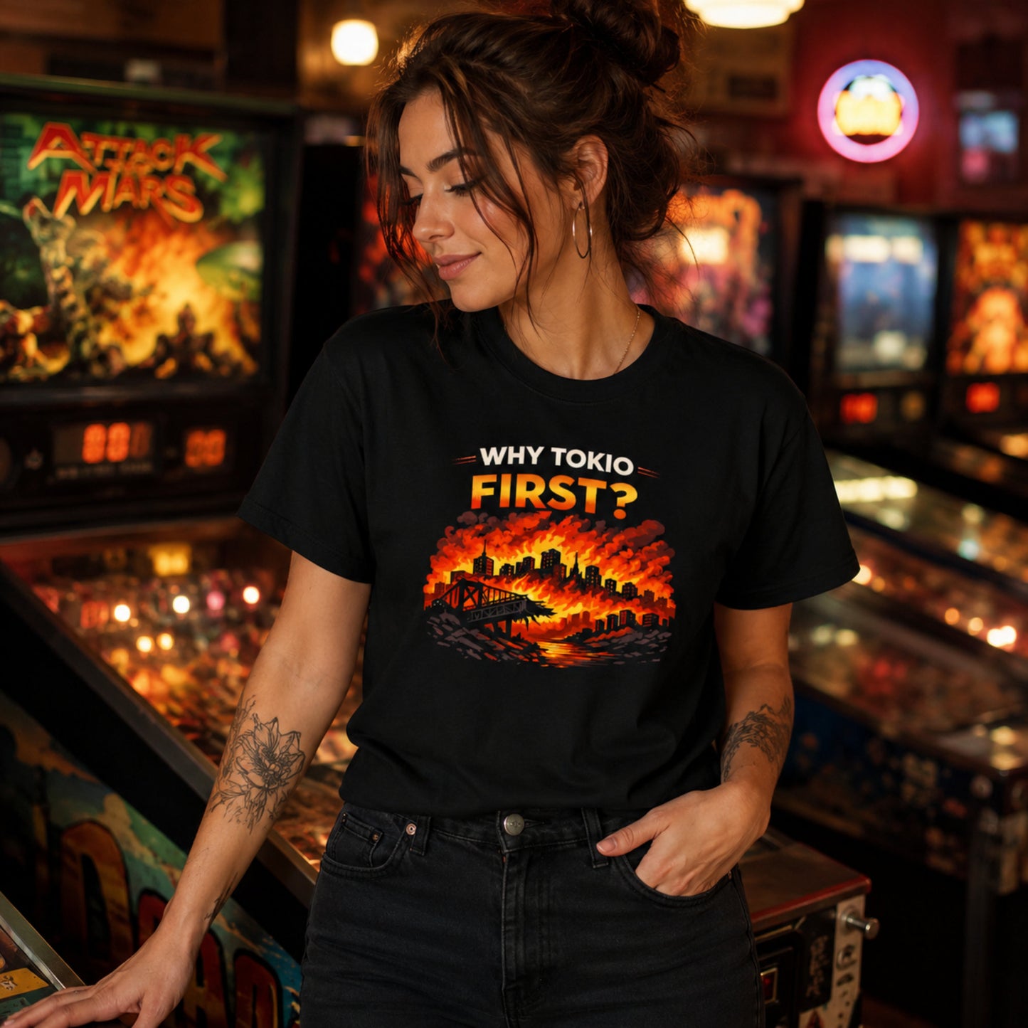 "Why Tokio First?" Pinball Strategy T-Shirt