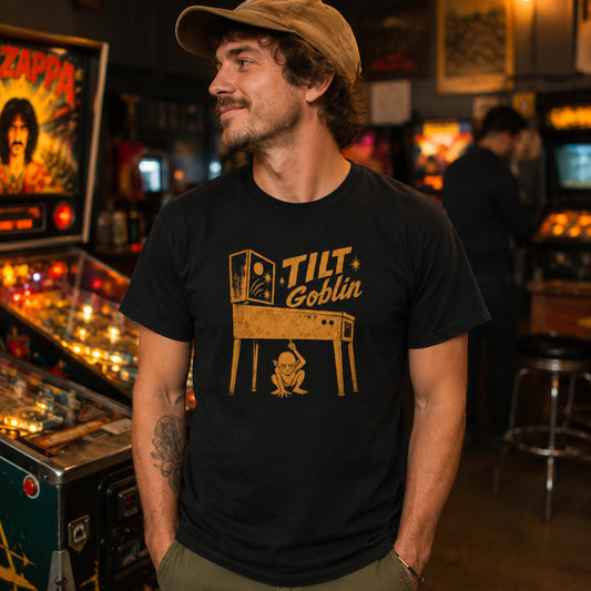 Tilt Goblin T-Shirt, Retro Pinball Graphic Tee