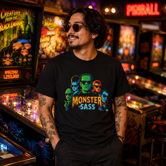Monster Sass Pinball Graphic T-Shirt
