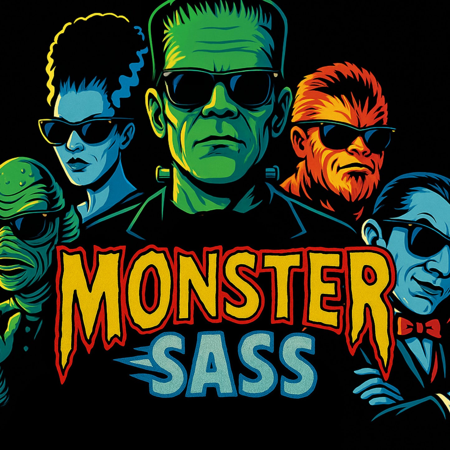 Monster Sass Pinball Graphic T-Shirt