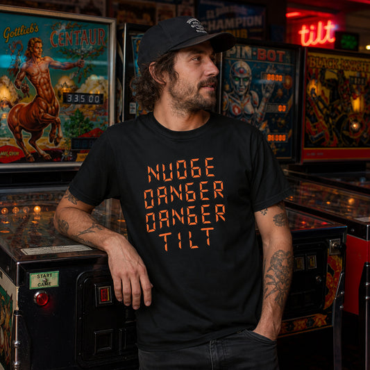 Nudge Danger Danger Tilt Pinball Graphic T-Shirt