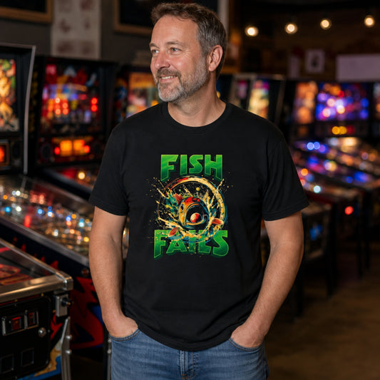 Fish Fails Pinball Graphic T-Shirt
