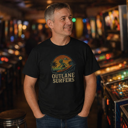 Faded Outlane Surfer Pinball Graphic T-Shirt
