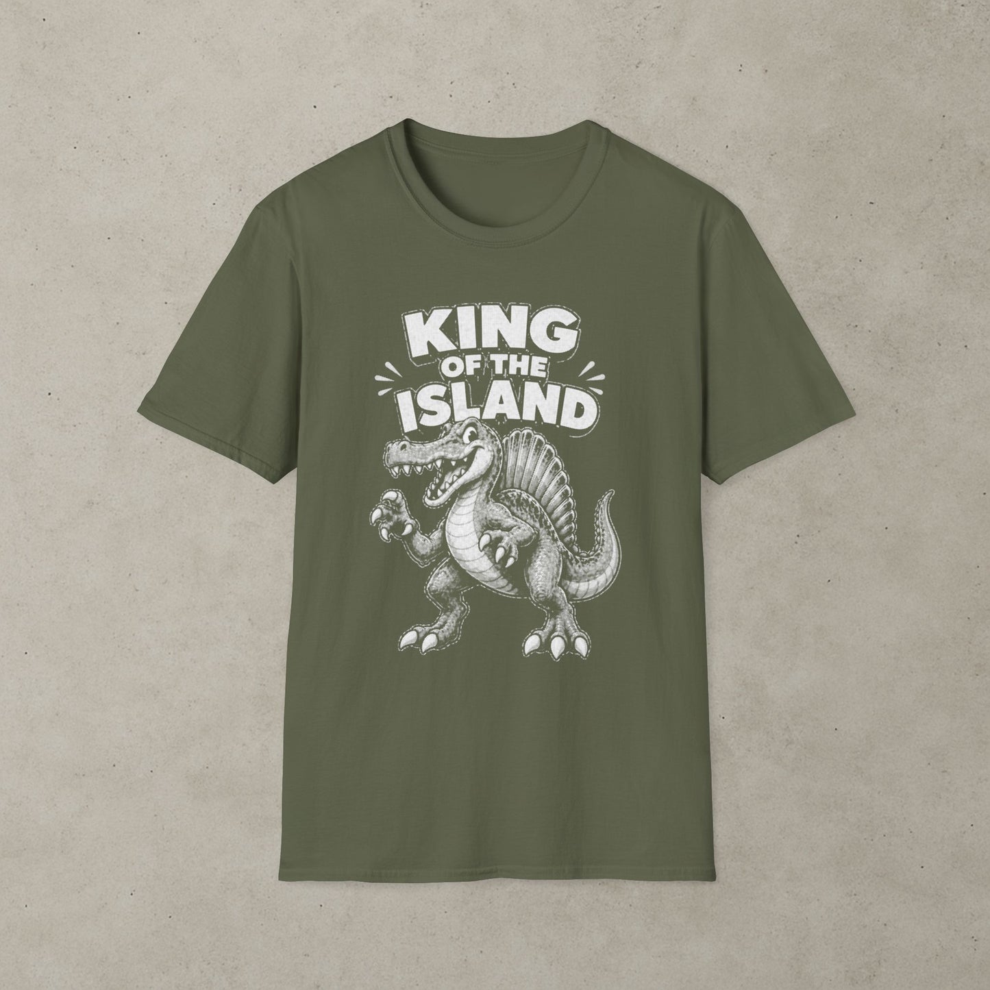 King of the Island T-Shirt, Retro Dinosaur Graphic Tee