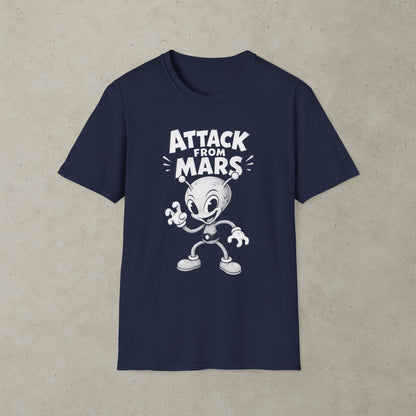 Attack From Mars T-Shirt, Retro Sci-Fi Alien Graphic Tee