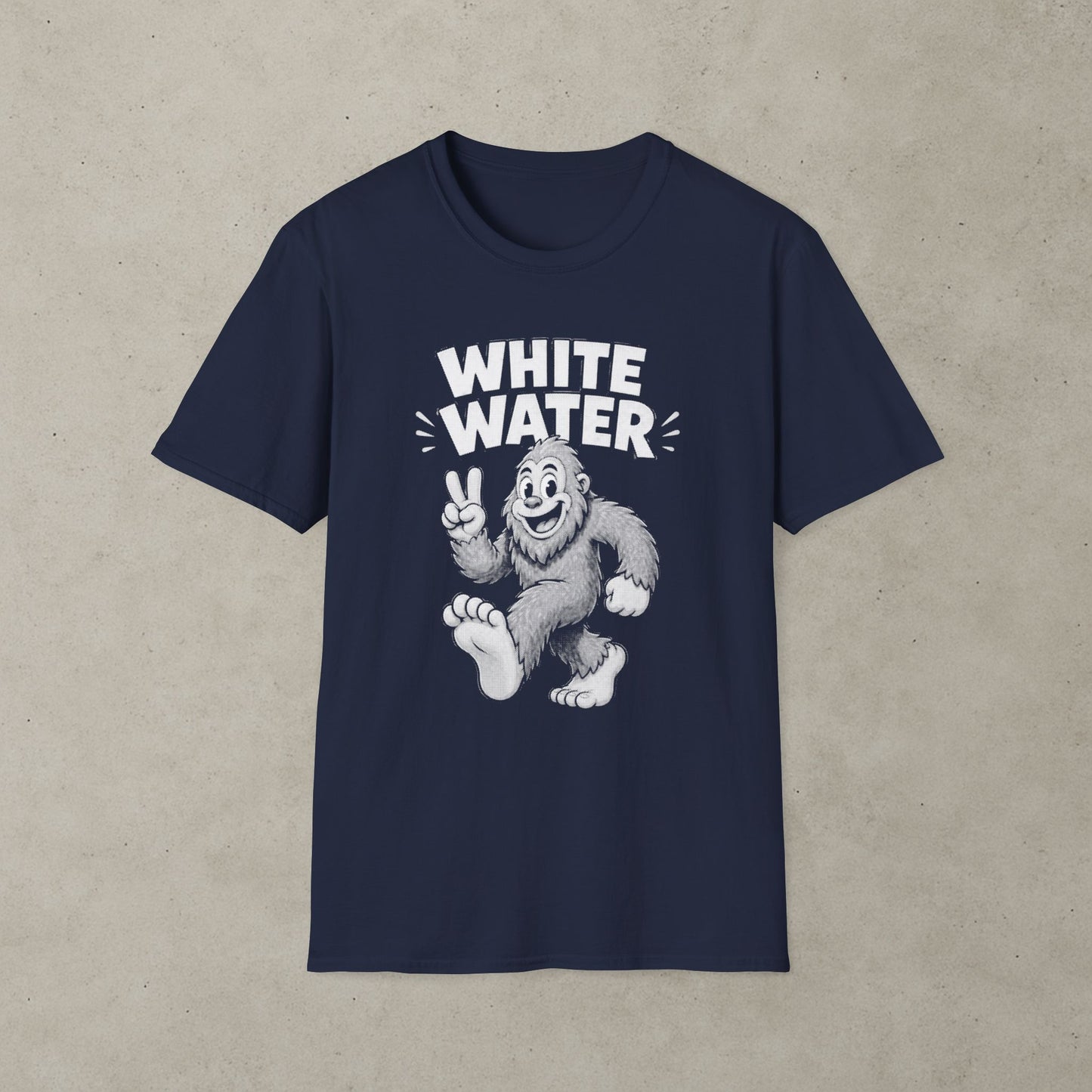 Bigfoot White Water T-Shirt, Retro Adventure Graphic Tee