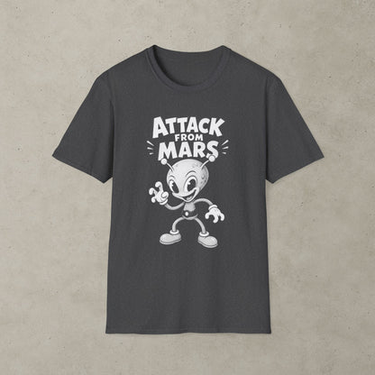 Attack From Mars T-Shirt, Retro Sci-Fi Alien Graphic Tee